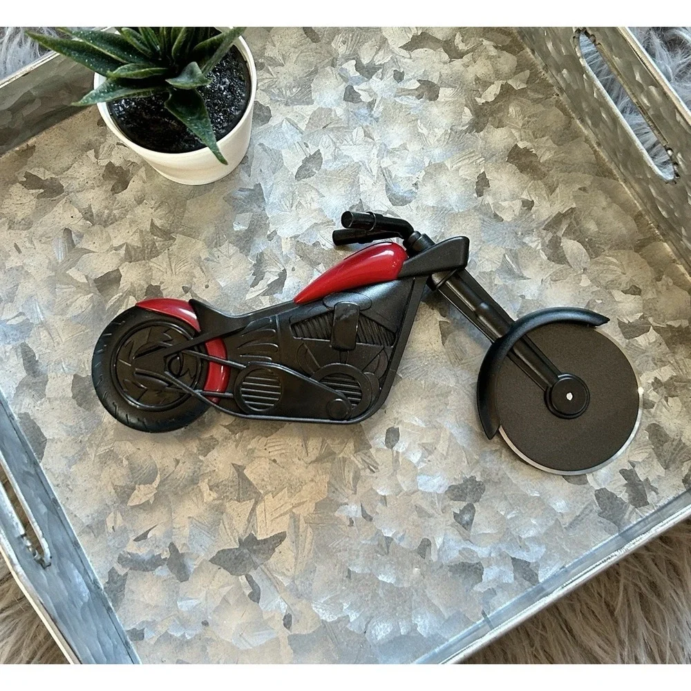 Motorcycle Pizza Cutter, Stainless Steel‎ Pizza Cutter Two Wheels, Novelty